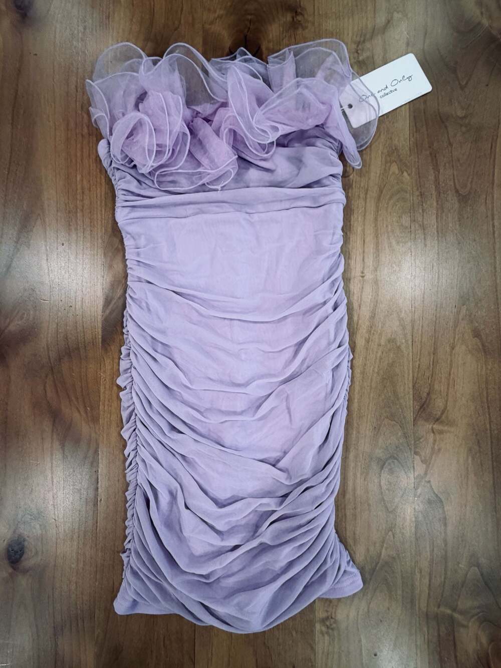 One and Only Collective Lilac Valentina Ruffle Mesh Mini Dress, Size US M
